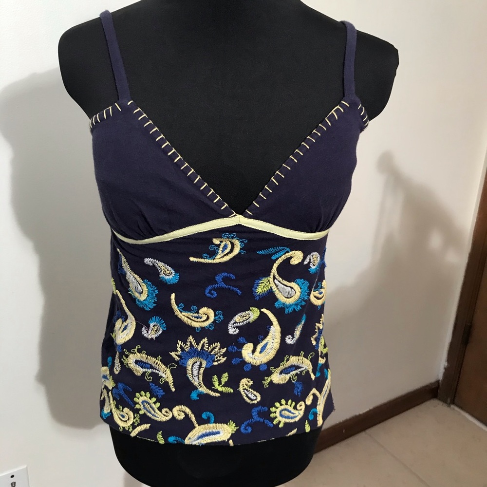 Embroider INC Concepts sizeP lined bra tank  navy